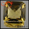 yellow square single checker glass bulk gemstone(GLSQ-10x10-1815)